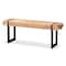 Baxton Studio Henson Rustic and Industrial Natural Brown Finished Wood and Black Finished Metal Bench 179-11407-Zoro - alternate 1